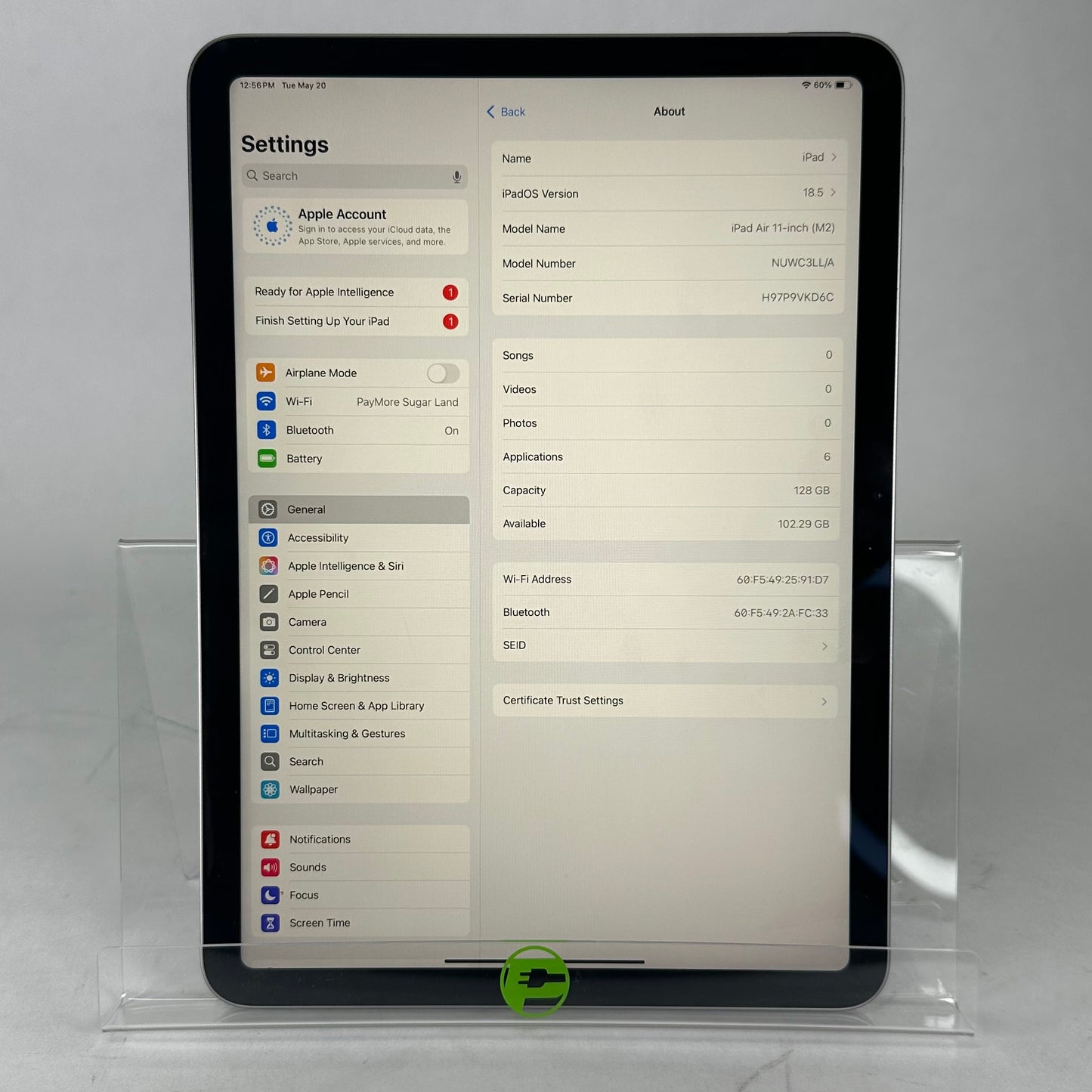WiFi Only Apple iPad Air 11" M2 128GB