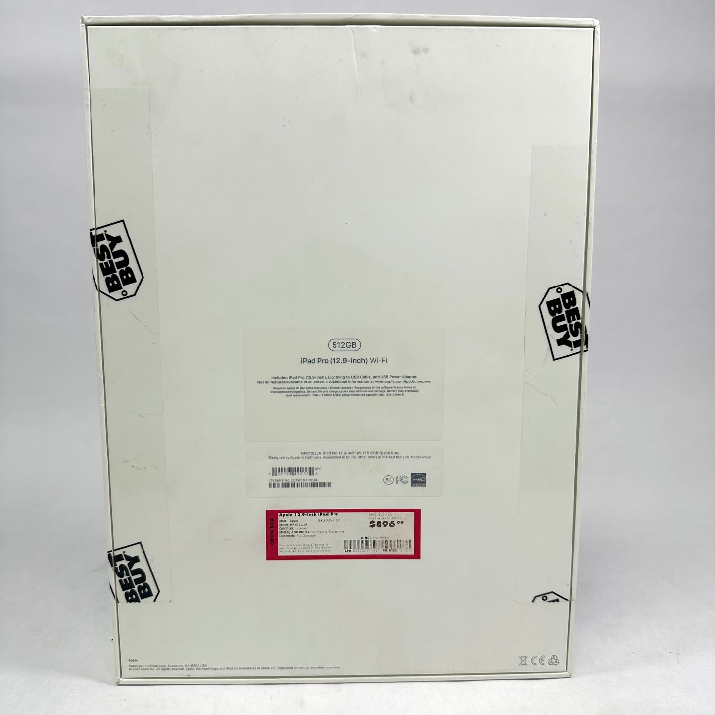 WiFi Only Apple iPad Pro 12.9" 2nd Gen 512GB