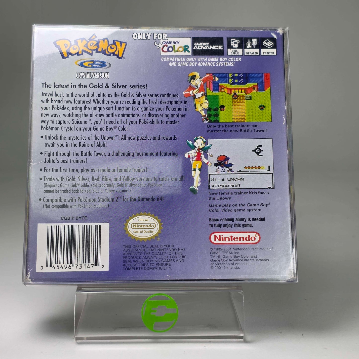 Pokemon Crystal Nintendo Game Boy Advance GBA Authentic Original Rare Mint