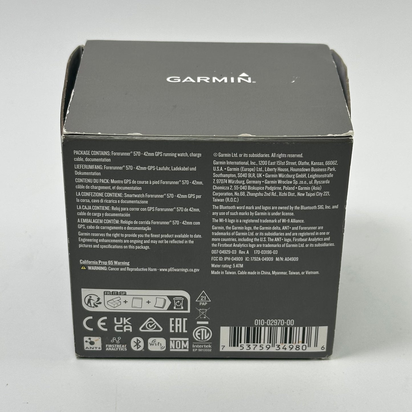 Garmin Forerunner 570 42mm Advanced GPS Running Smartwatch 010-02970-00