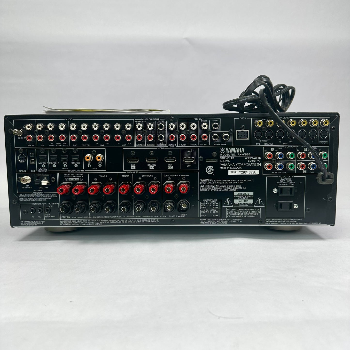 Yamaha Natural Sound AV Receiver RX-V863