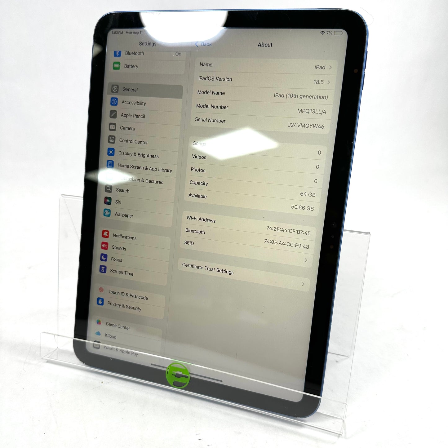 WiFi Only Apple iPad 10th Gen 64GB