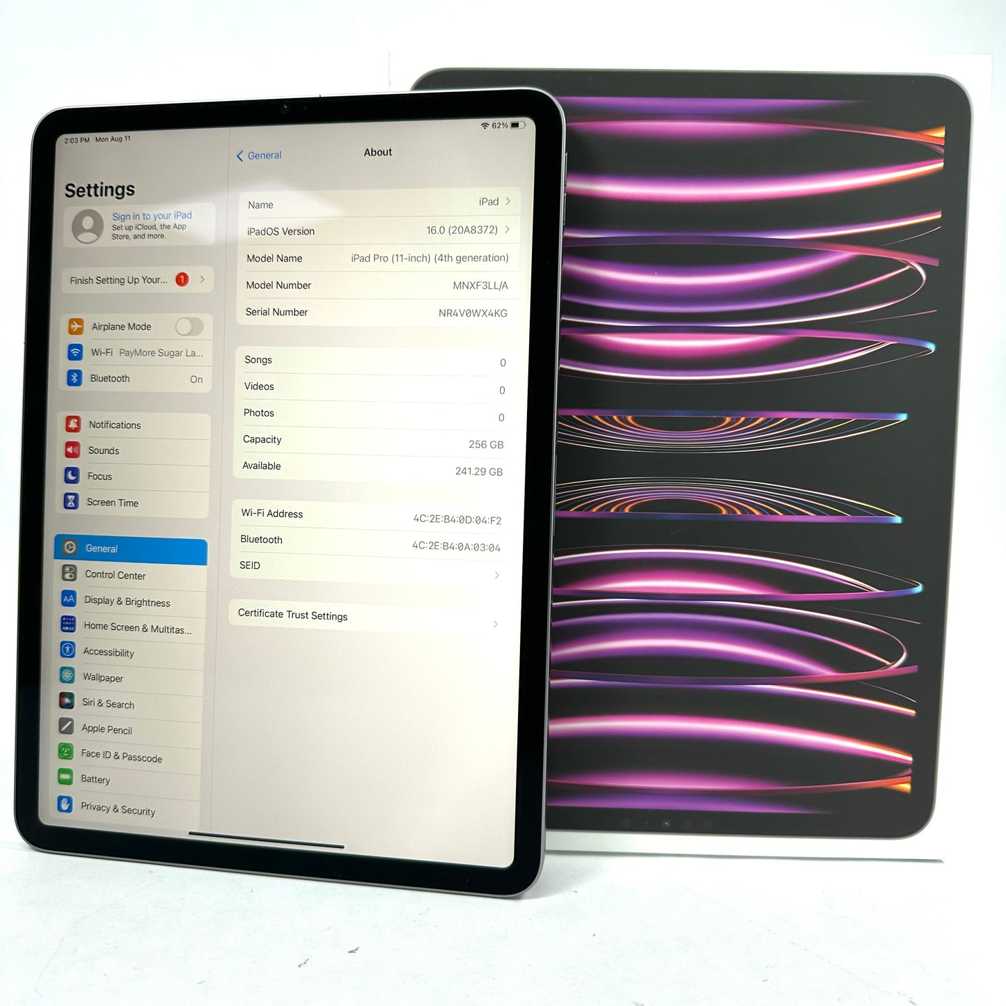 WiFi Only Apple iPad Pro 4th Gen 256GB