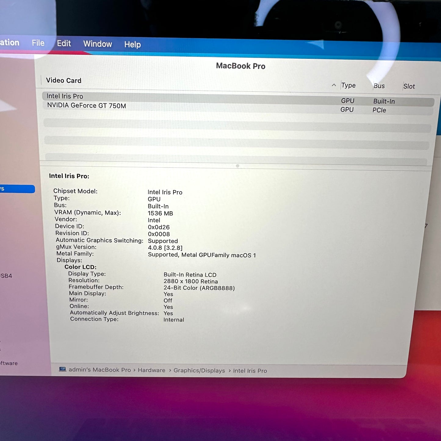 2013 Apple MacBook Pro 15" i7 16GB RAM 512GB SSD