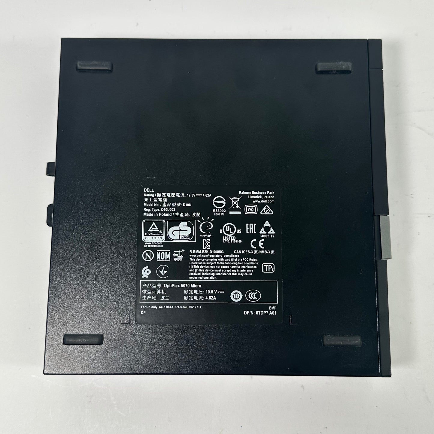 Dell OptiPlex 5070 Micro D10U Core i5-8500T 2.10GHz 8GB RAM 256GB SSD