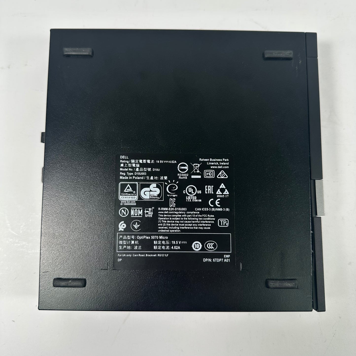 Dell OptiPlex 5070 Micro D10U Core i5-8500T 2.10GHz 8GB RAM 256GB SSD