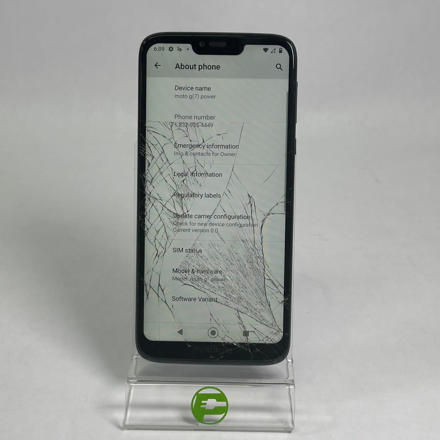 Broken Factory Unlocked Motorola Moto G7 Power 32GB 10 XT1955-5