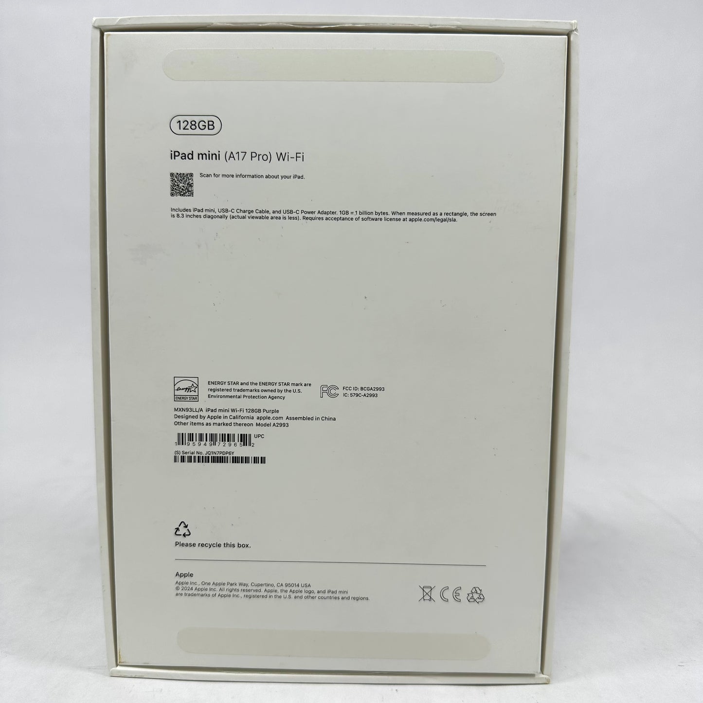 WiFi Only Apple iPad mini (A17 Pro) 128GB