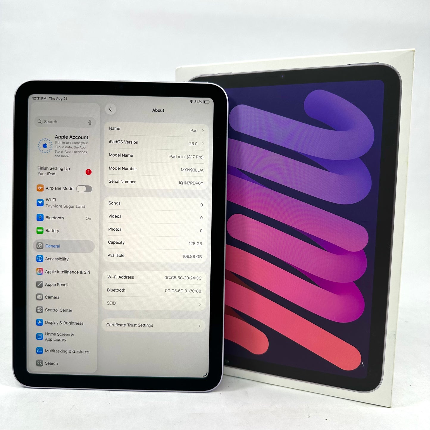 WiFi Only Apple iPad mini (A17 Pro) 128GB