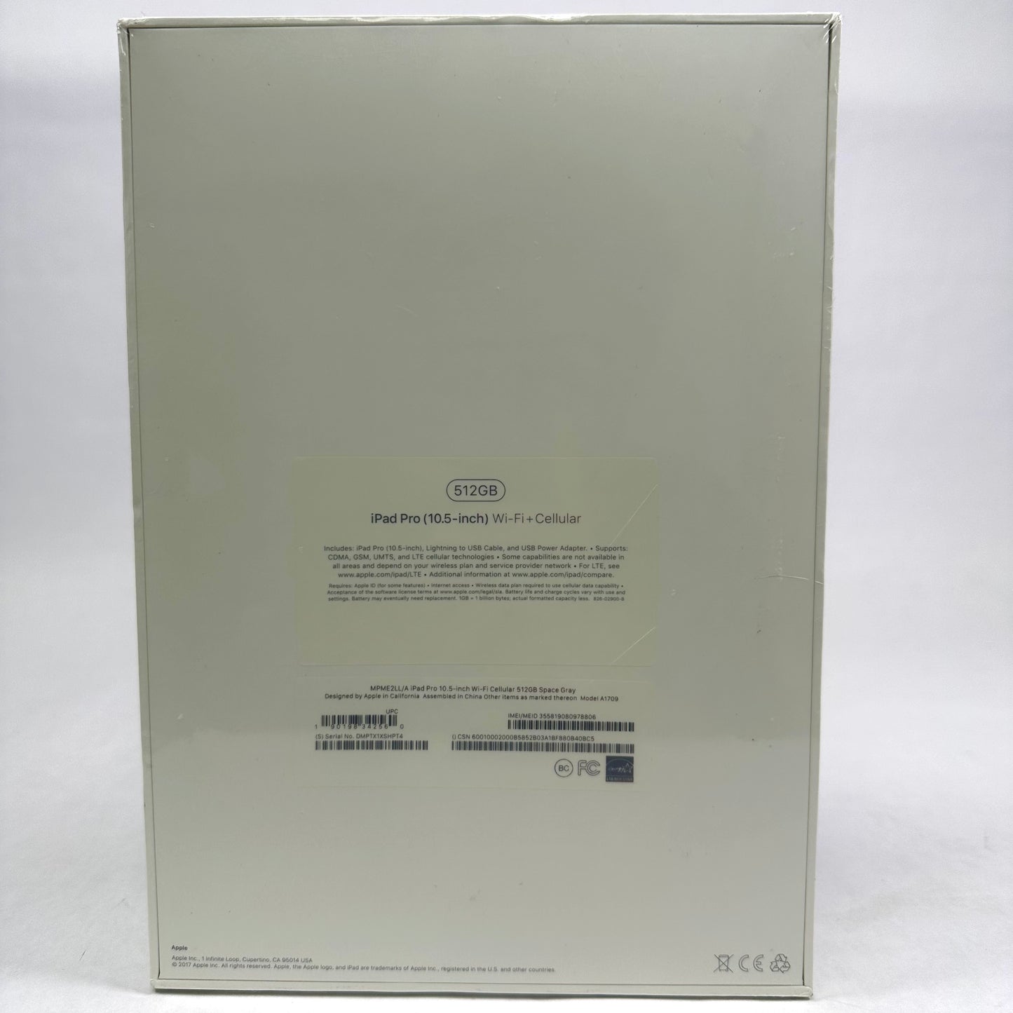 New WiFi Only Apple iPad Pro 10.5" 512GB Space gray