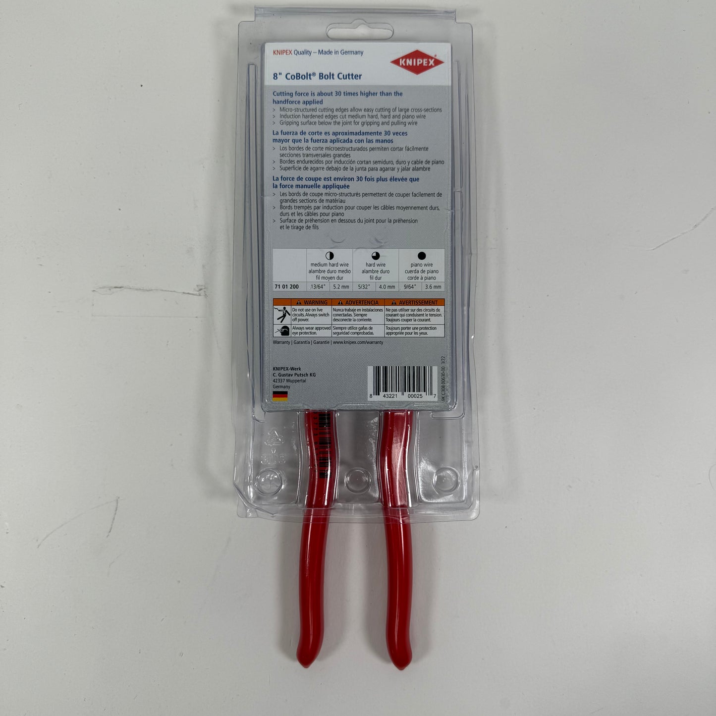 New KNIPEX 7101200 Bolt Cutting