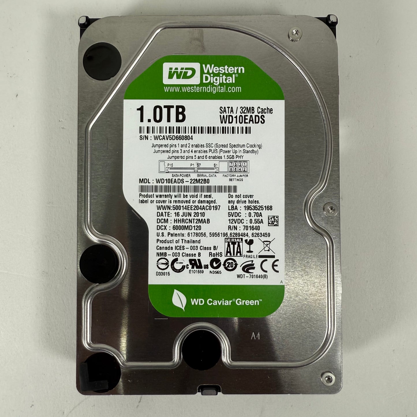 Western Digital 3.5 IN WD10EADS-22M2B0 1TB SATA II HDD WD10EADS