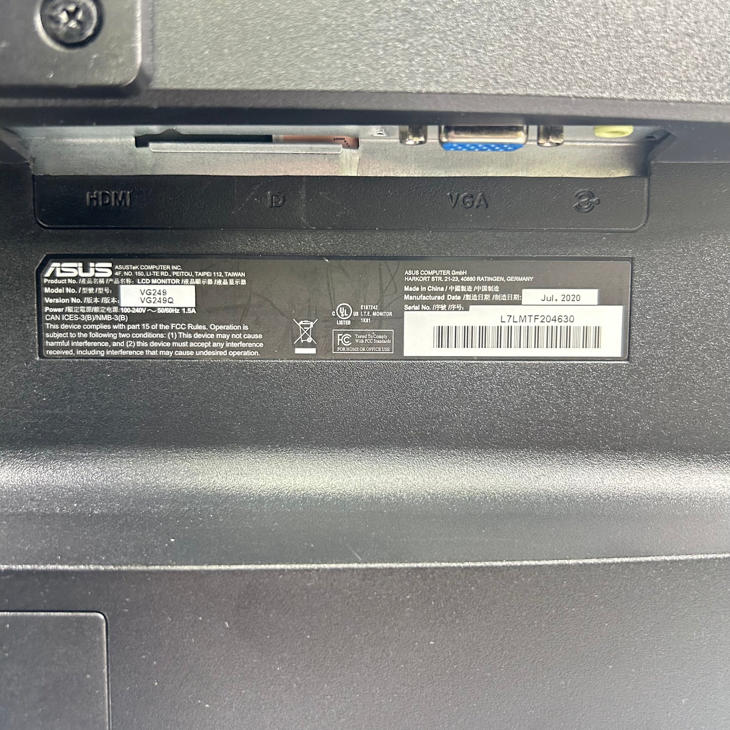 ASUS 24" VG249Q FHD IPS 144Hz Gaming Monitor