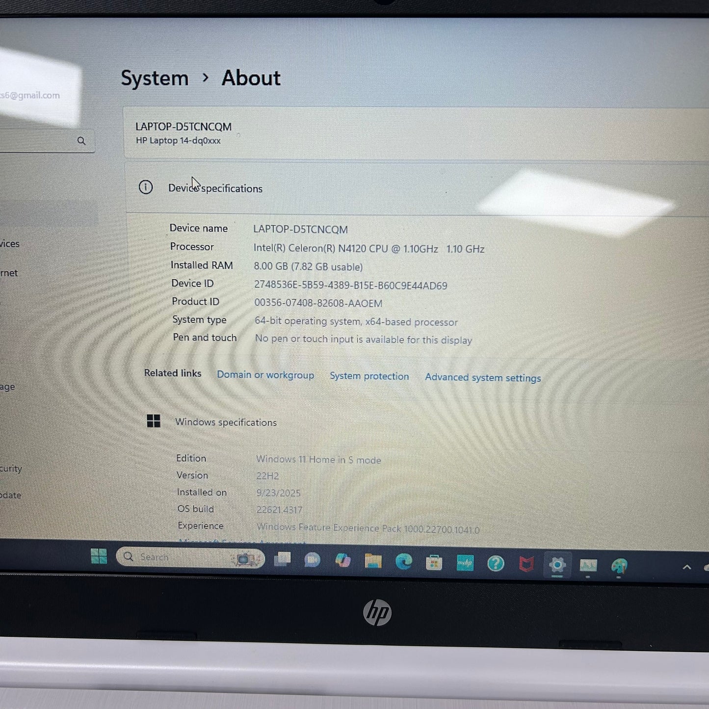 HP Laptop 14-DQ0052DX 14" Celeron N4120 1.1GHz 8GB RAM 64GB SSD