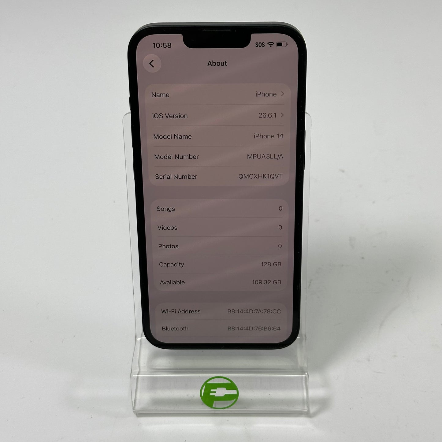 Factory Unlocked Apple iPhone 14 128GB Midnight MPUA3LL/A