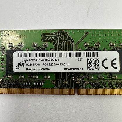 Micron PC4-3200AA 8GB (1x8GB) SODIMM RAM DDR4 3200MHz MTA8ATF1G64HZ-3G2J1