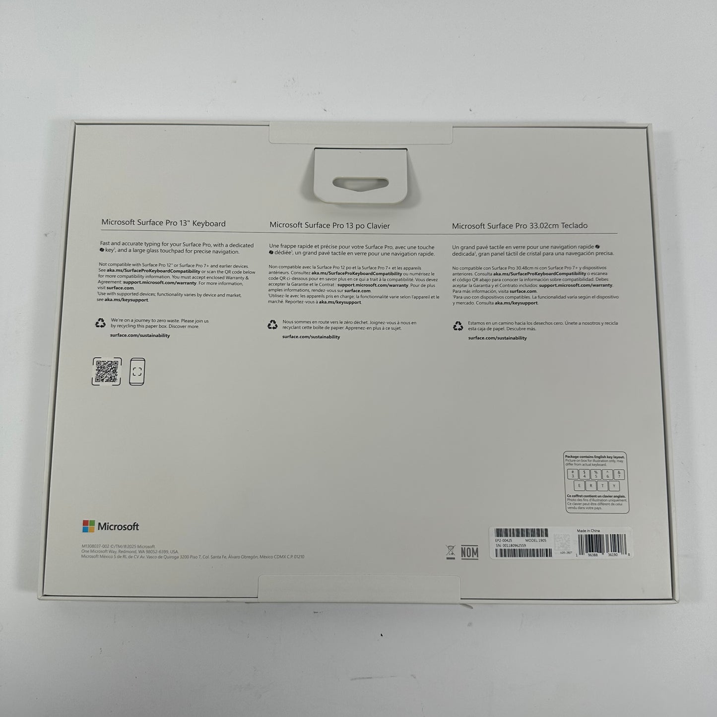New Microsoft Surface Pro 13" Keyboard Magnetic Cover 1905