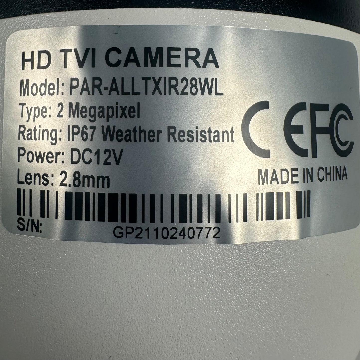 InVid Tech PAR-ALLTXIR28WL  Analog Turret Camera