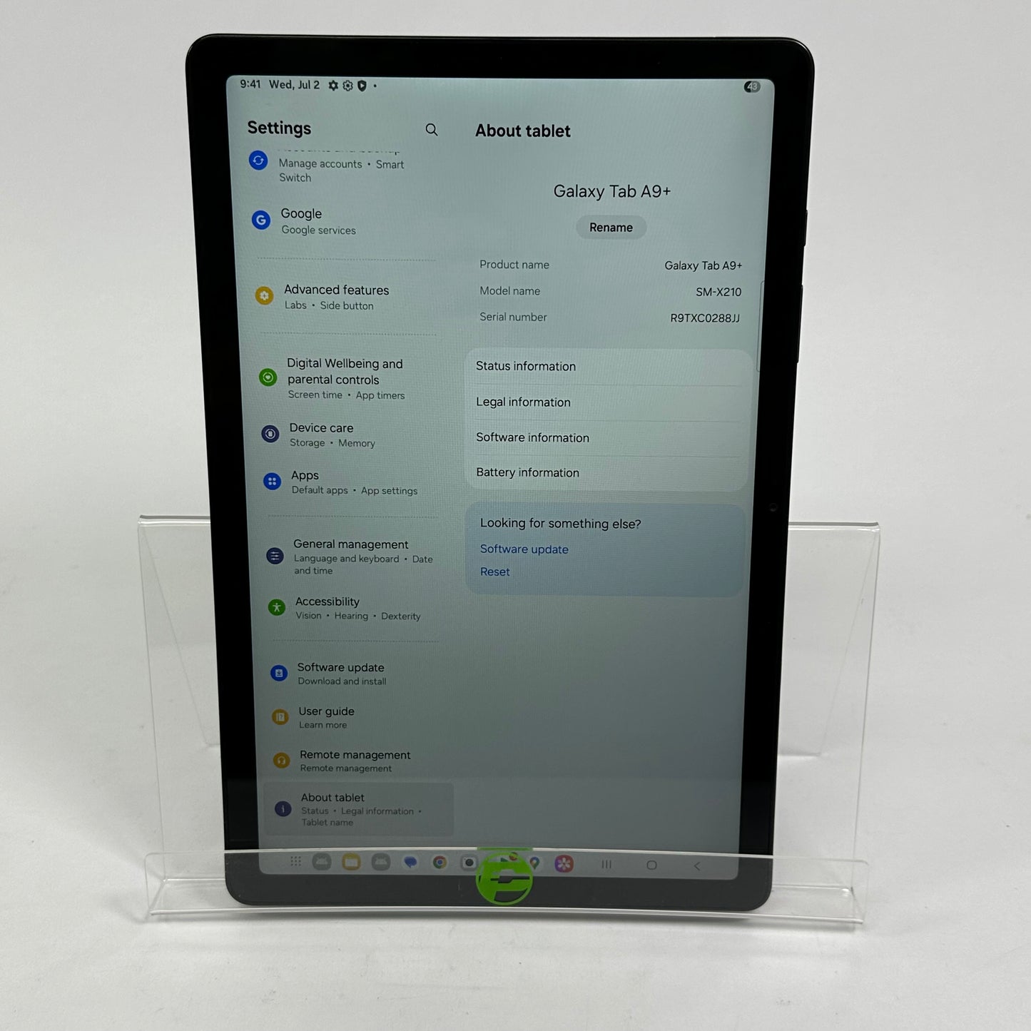 WiFi Only Samsung Galaxy Tab A9+ 11.0" 64GB Black SM-X210