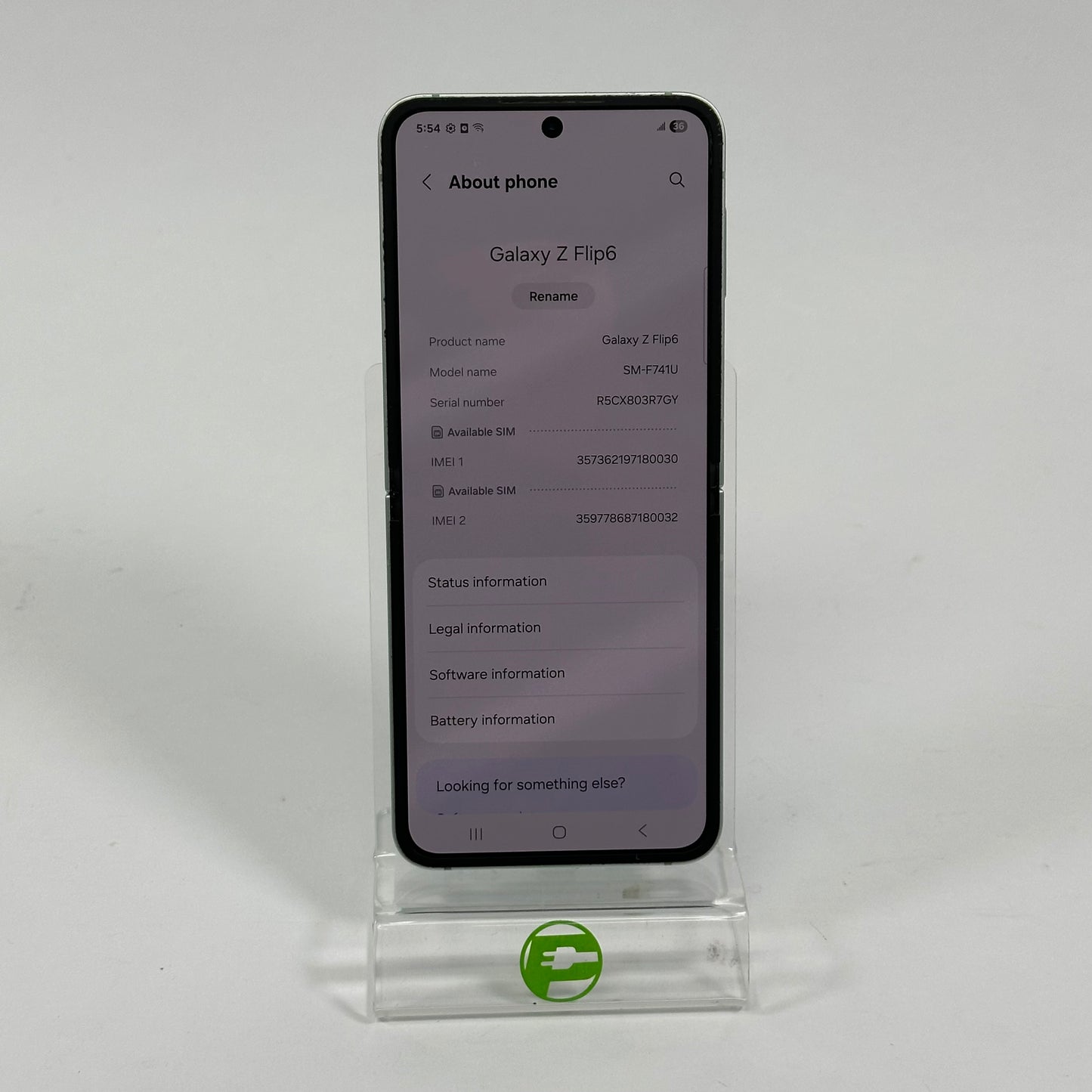 Unlocked Samsung Galaxy Z Flip6 12GB RAM 256GB Mint Green