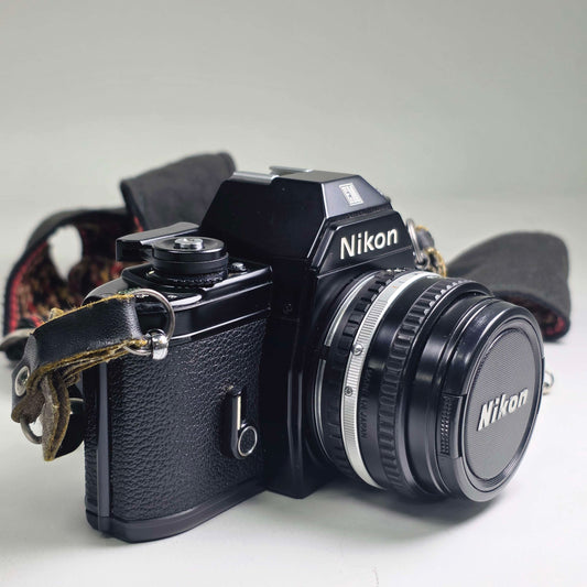 Nikon EM 35MM Film Camera + 50MM F.1 Lens Japan