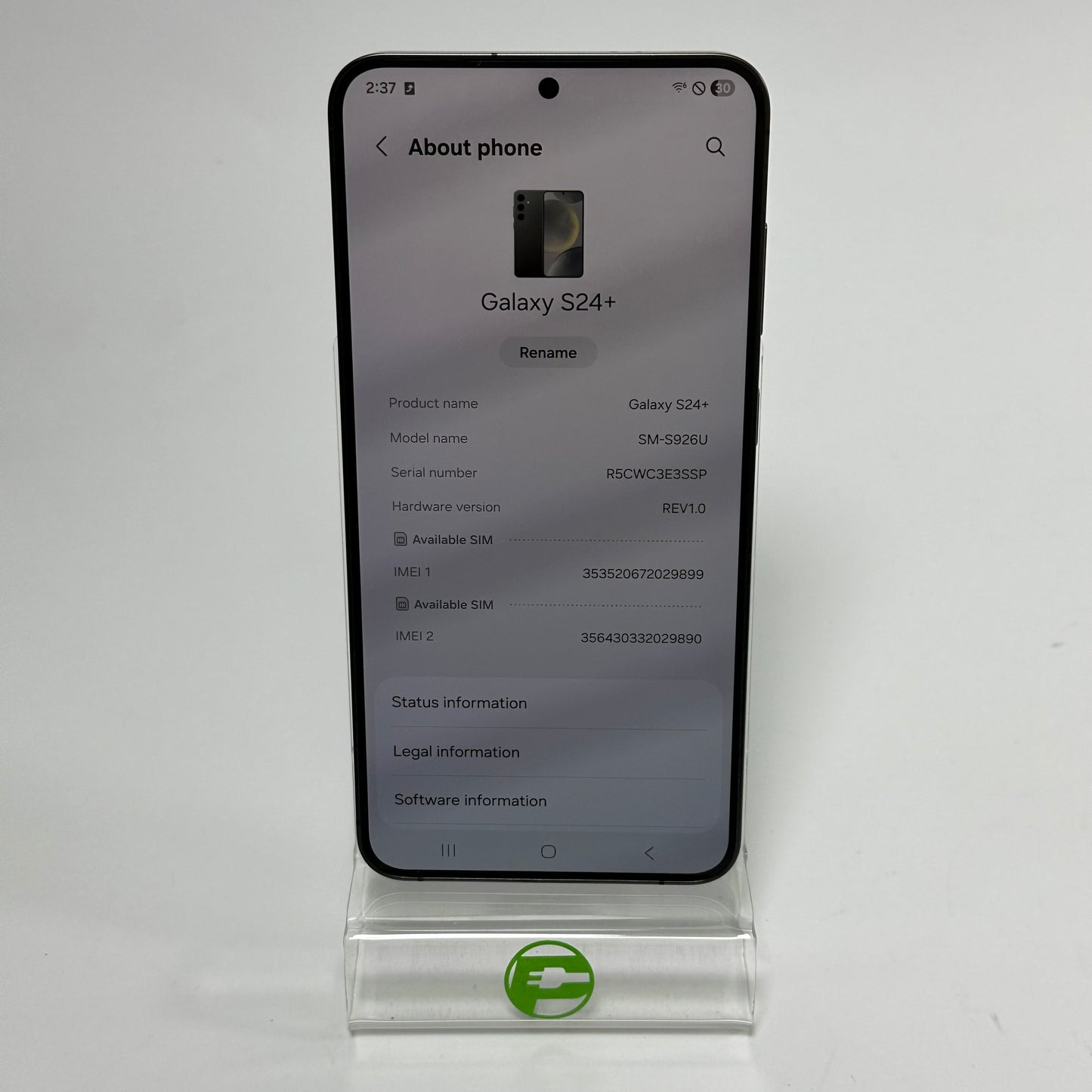 Factory Unlocked Samsung Galaxy S24 Plus 12GB RAM 512GB SM-S926U Marble Gray