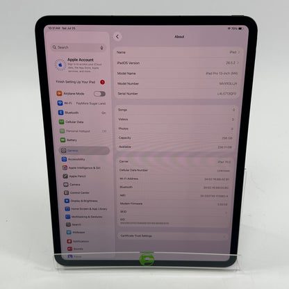 Factory Unlocked Apple iPad Pro 13" M4 256GB Space Black MVXR3LL/A