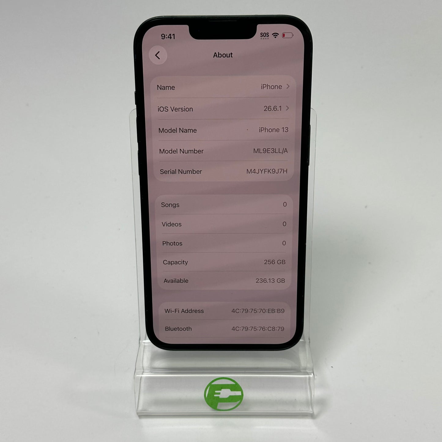 Factory Unlocked Apple iPhone 13 256GB Midnight ML9E3LL/A