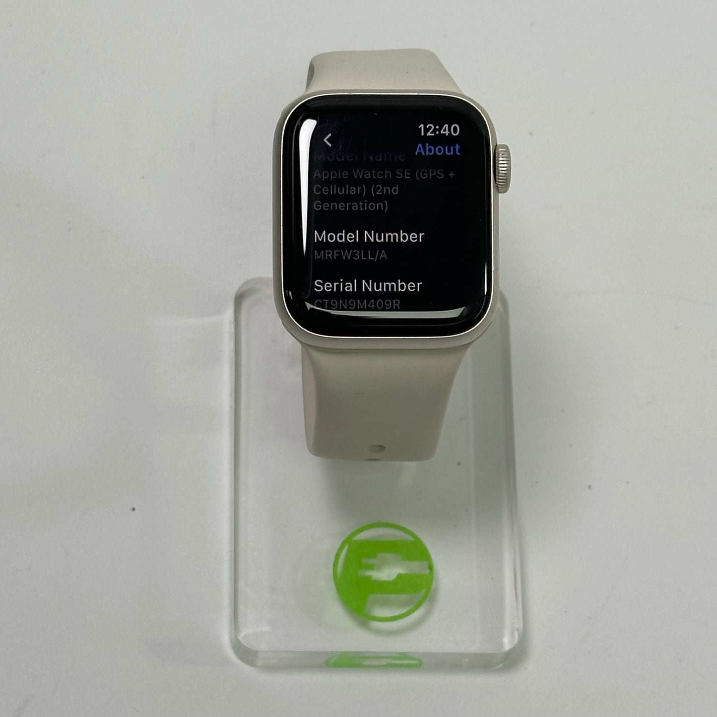Unlocked Apple Watch SE 2nd Gen 40MM Starlight Aluminum MRFW3LL/A