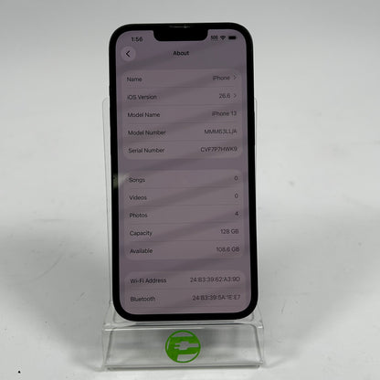 Unlocked Apple iPhone 13 128GB Midnight MMM63LL/A
