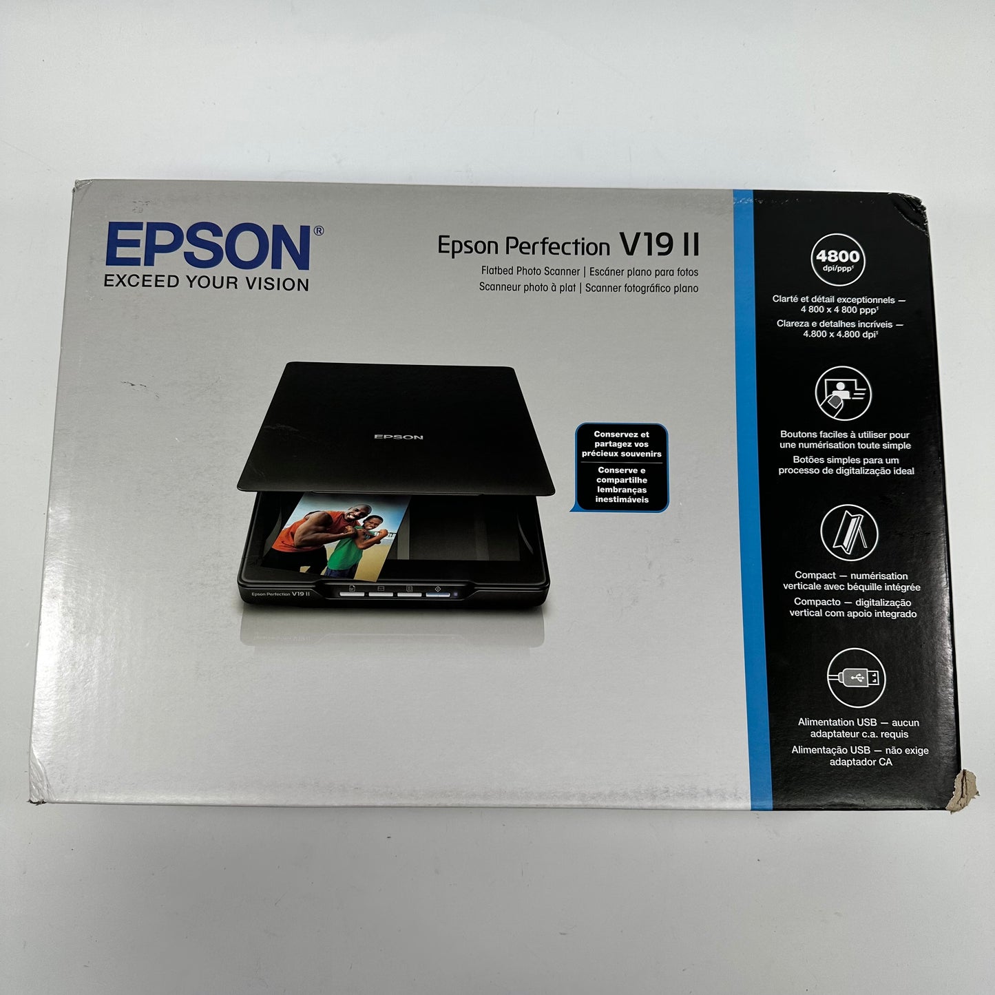 New Epson Perfection V19 II Flatbed Photo Scanner Black B11B267201