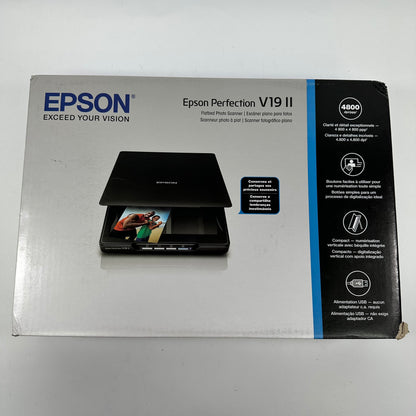 New Epson Perfection V19 II Flatbed Photo Scanner Black B11B267201