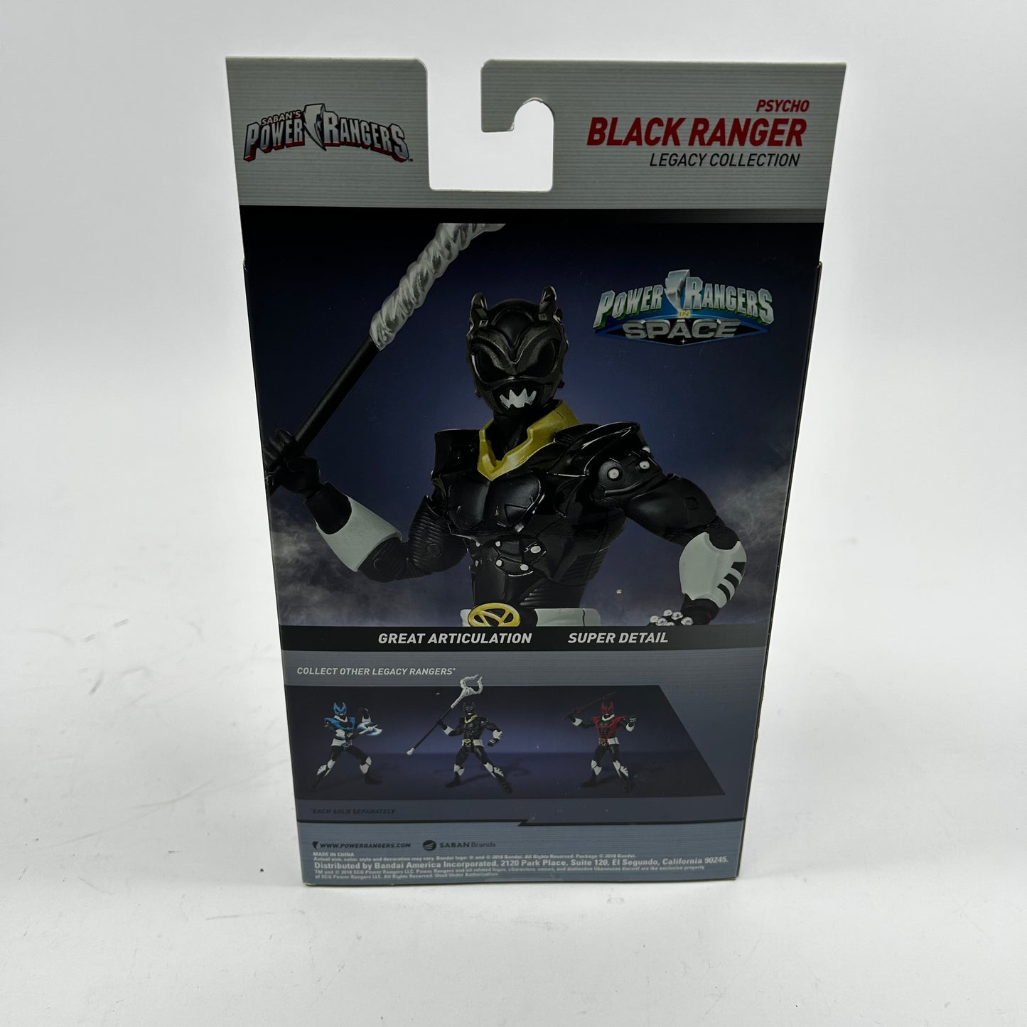 New Bandai Power Rangers Legacy-in Space Psycho Black Ranger Action Figure 