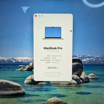 2024 Apple MacBook Pro 14" M4 20C GPU 4.5GHz 24GB RAM 1TB SSD A3401