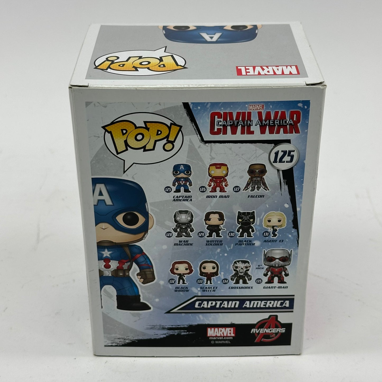 New Funko Pop Captain America: Civil War Captain America Vinyl Bobble-Head #125
