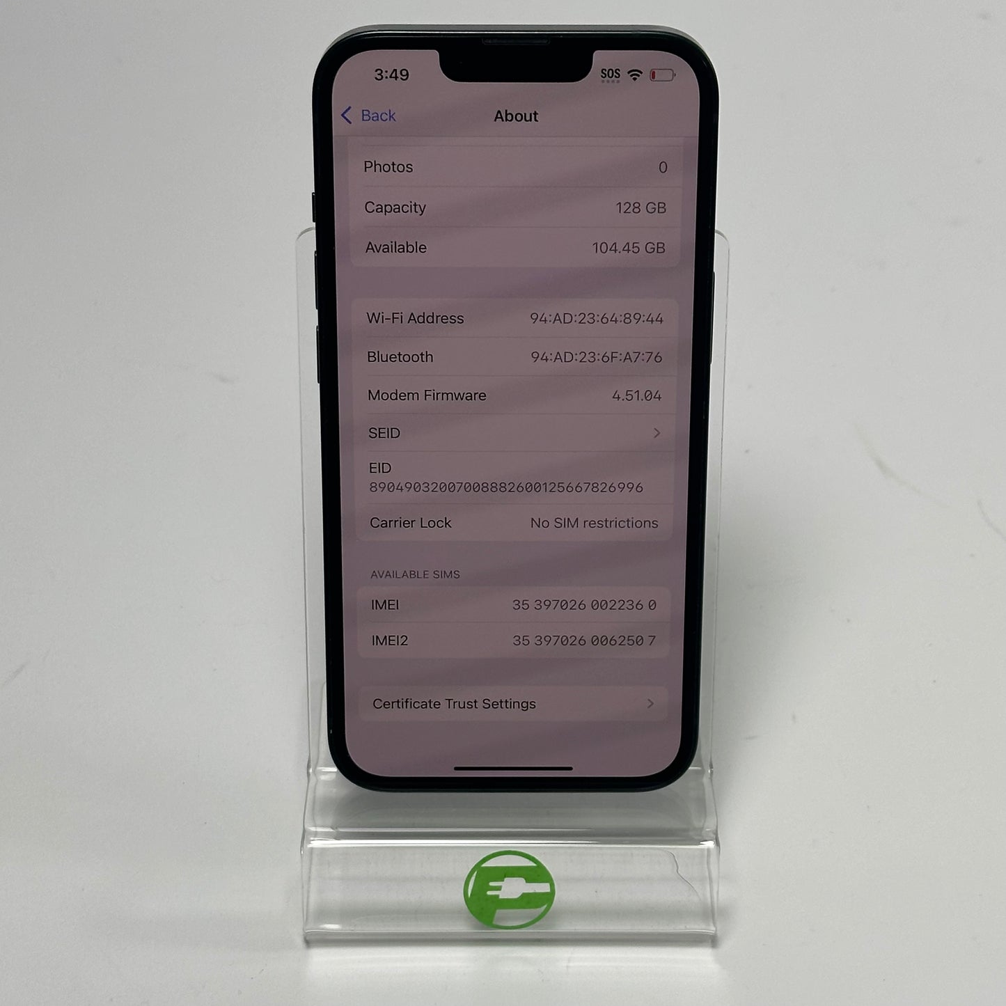 Unlocked Apple iPhone 13 128GB Midnight MLNC3J/A