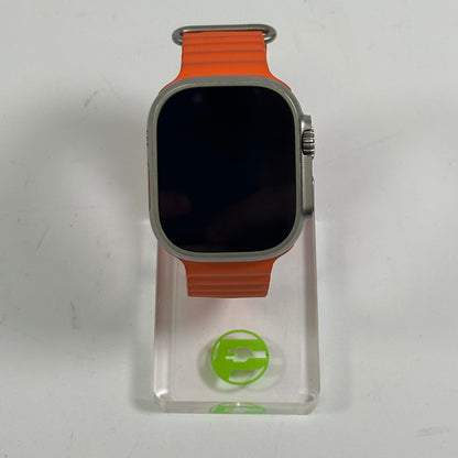 Unlocked Apple Watch Ultra 2 49MM Natural Titanium Orange Ocean Band MREH3LL/A