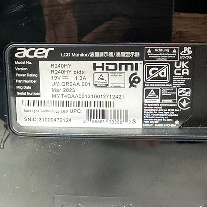 Acer 23.6" r240hy LED IPS 60Hz LCD Monitor