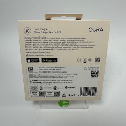 Oura Ring 4 10 Silver Titanium Smart Ring JZ90-54217-10