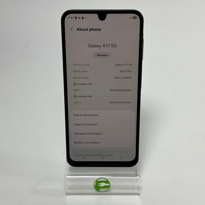 Factory Unlocked Samsung Galaxy A17 5G 4GB RAM 128GB SM-S176V Black