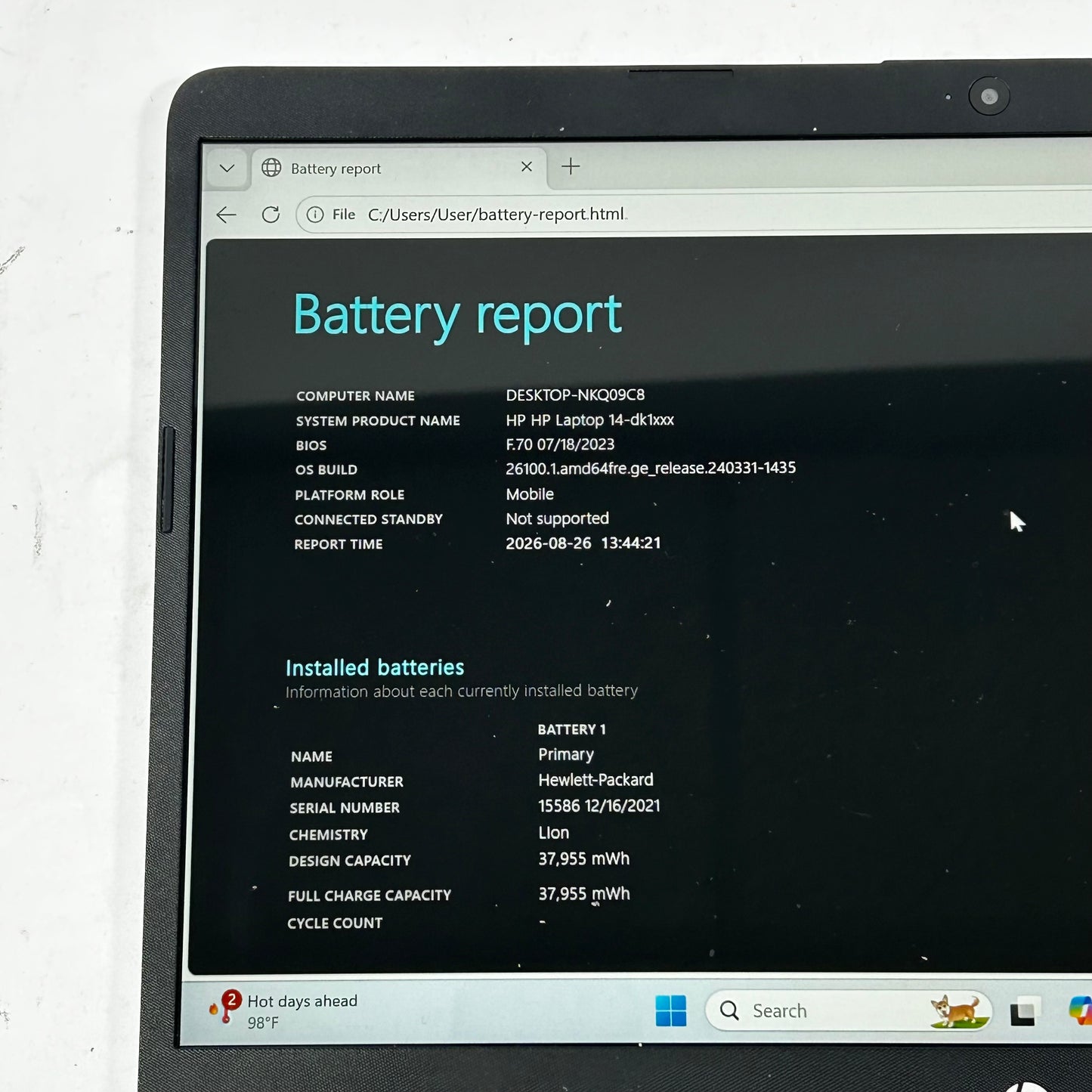 HP Laptop 14-DK1032WM 14" Ryzen 3 3250U 2.6GHz 4GB RAM 128GB SSD