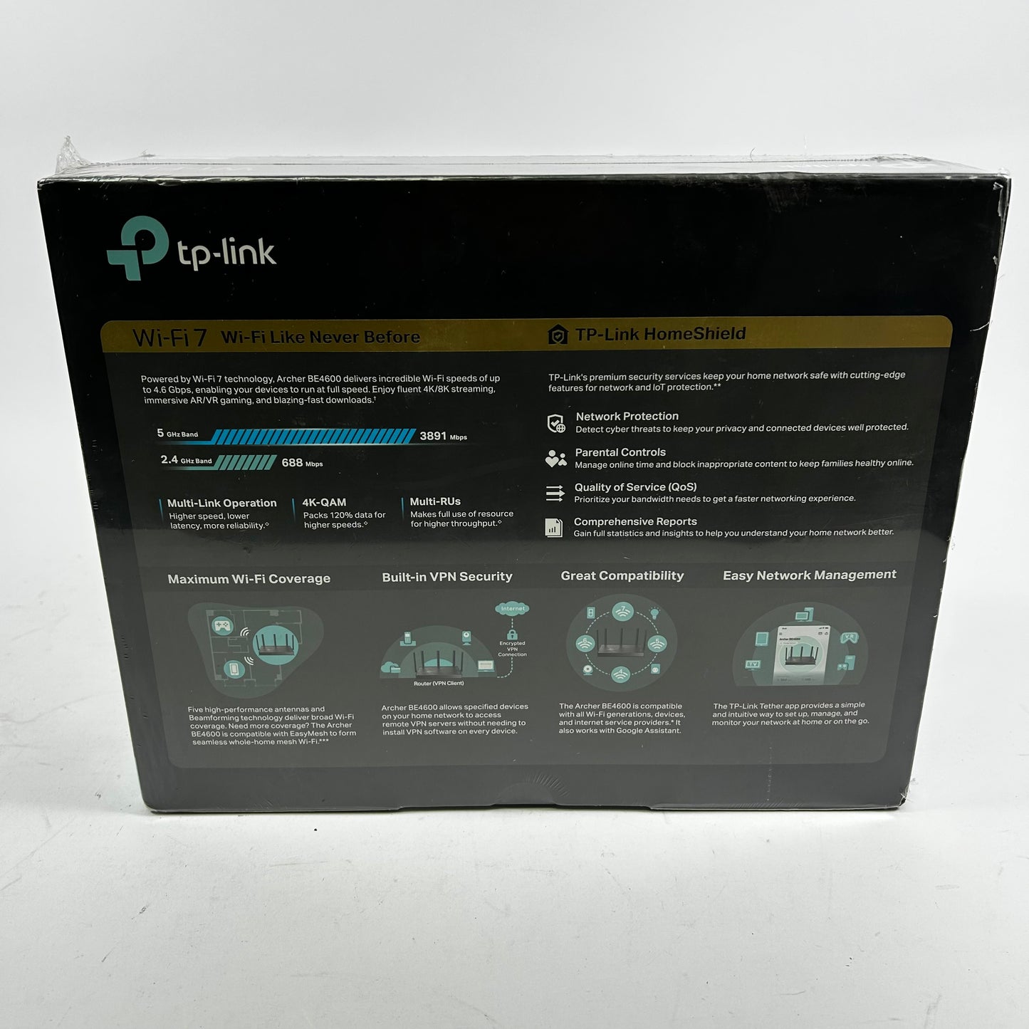 TP-Link Archer BE4600 Wi-Fi 7 Router New