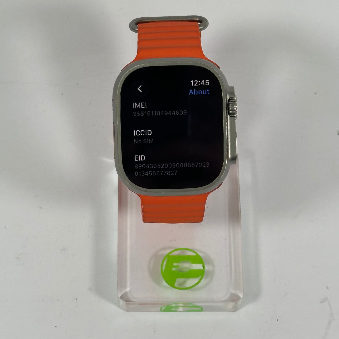 Unlocked Apple Watch Ultra 2 49MM Natural Titanium Orange Ocean Band MREH3LL/A