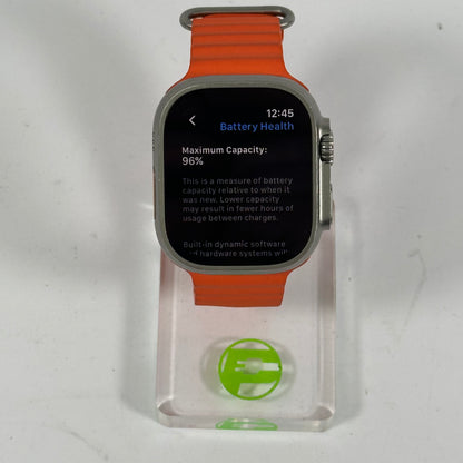Unlocked Apple Watch Ultra 2 49MM Natural Titanium Orange Ocean Band MREH3LL/A