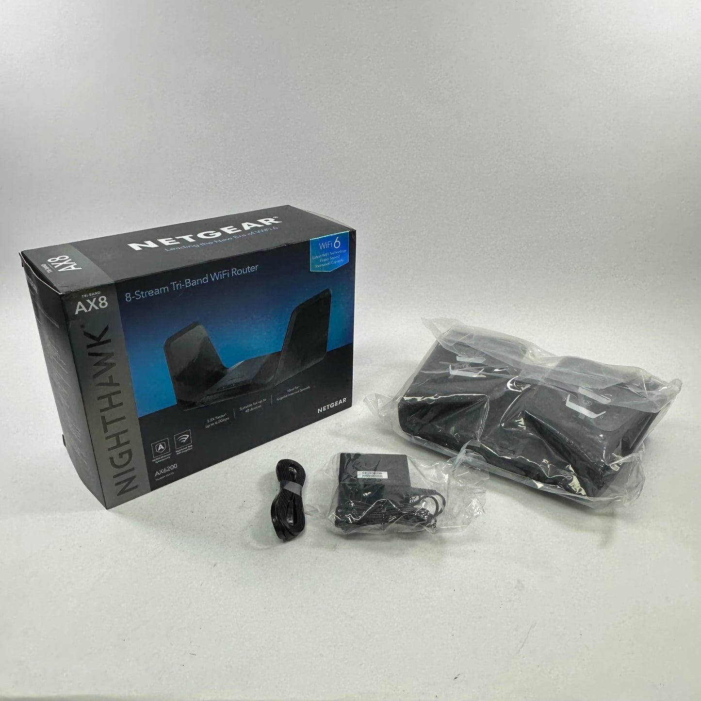NETGEAR Nighthawk Tri Band WiFi 6 AX6200 8-Stream Wifi Router