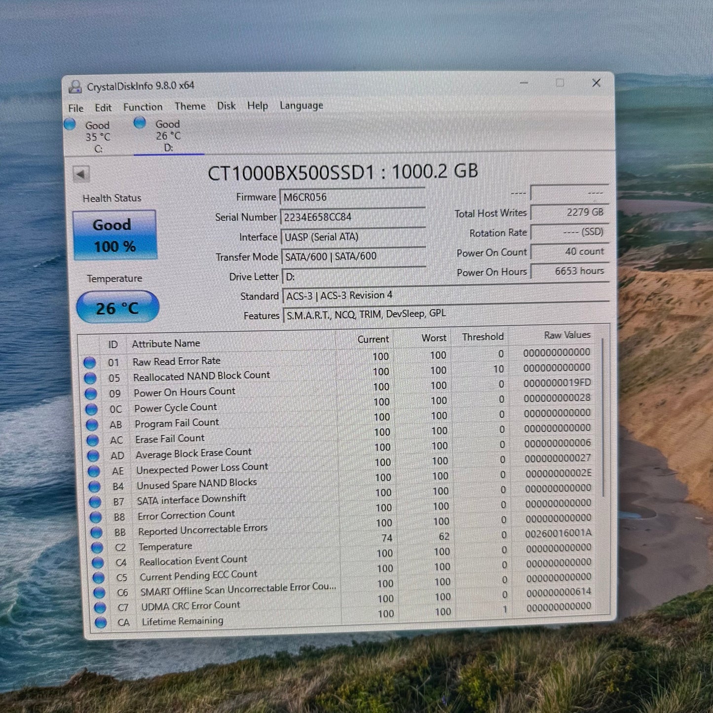 Crucial 2.5" BX500 1TB SATA III 6Gbps SSD CT1000BX500SSD1