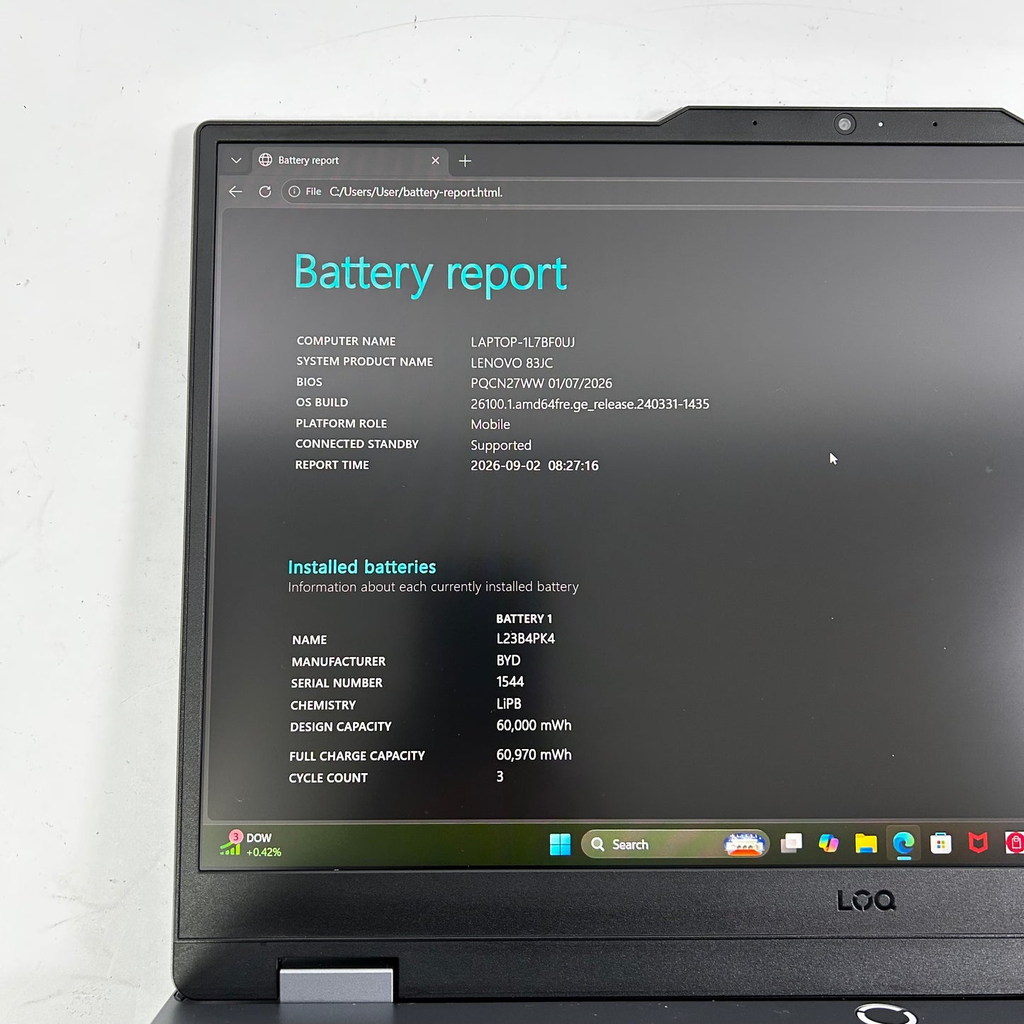 Lenovo LOQ 15 15ARP9 15.6" Ryzen 5 7235HS 16GB RAM 512GB SSD GeForce RTX 4050