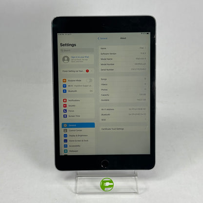 Broken WiFi Only Apple iPad Mini 4th Gen 128GB 15.8.3 MK9N2LL/A