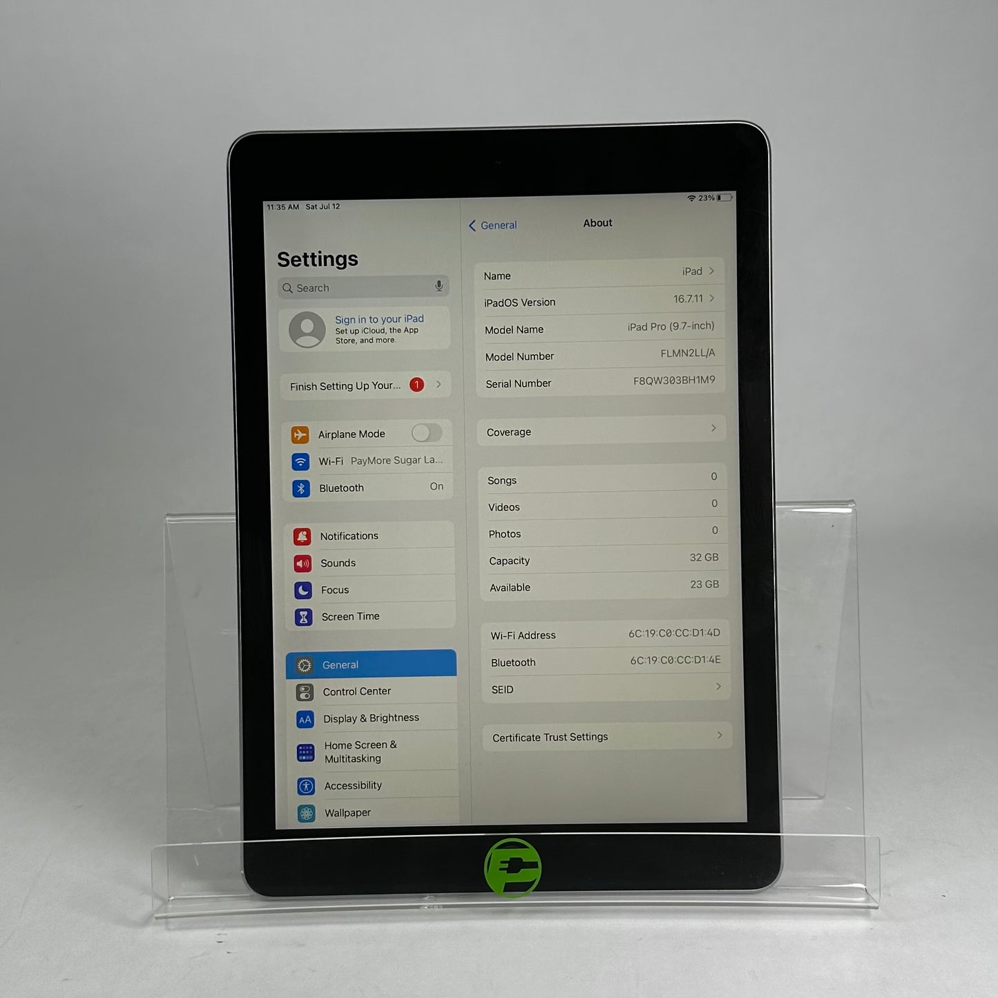 WiFi Only Apple iPad Pro 9.7" Space Gray 32GB