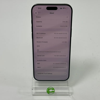 Factory Unlocked Apple iPhone 16 Pro Max 256GB Black Titanium MYW33LL/A